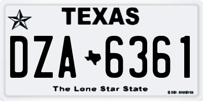 TX license plate DZA6361