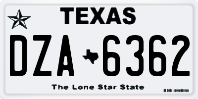 TX license plate DZA6362