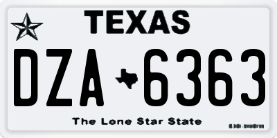 TX license plate DZA6363