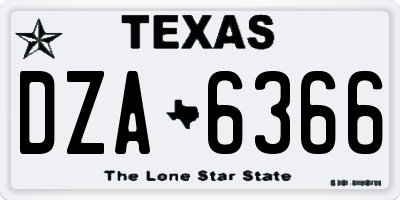 TX license plate DZA6366