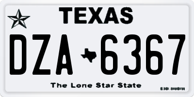 TX license plate DZA6367