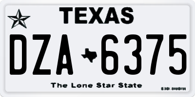 TX license plate DZA6375
