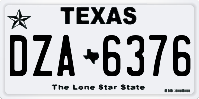 TX license plate DZA6376
