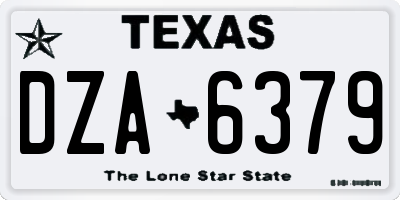TX license plate DZA6379