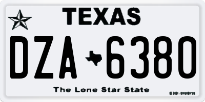 TX license plate DZA6380