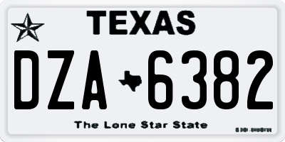 TX license plate DZA6382