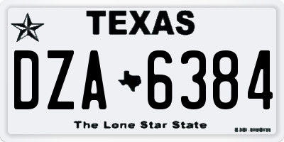 TX license plate DZA6384
