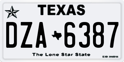 TX license plate DZA6387