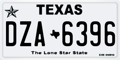 TX license plate DZA6396