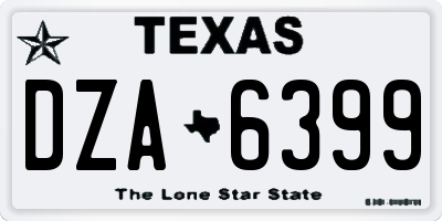 TX license plate DZA6399