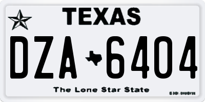TX license plate DZA6404