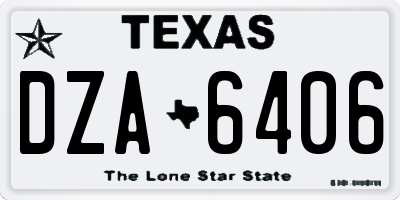 TX license plate DZA6406