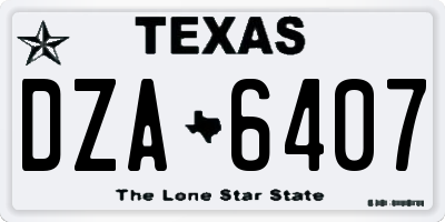 TX license plate DZA6407