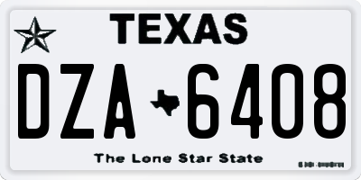 TX license plate DZA6408