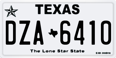 TX license plate DZA6410