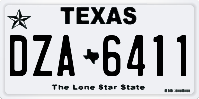TX license plate DZA6411