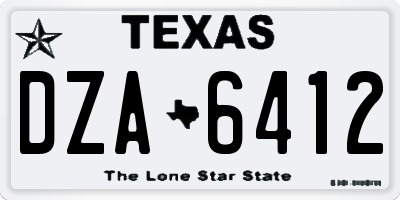 TX license plate DZA6412