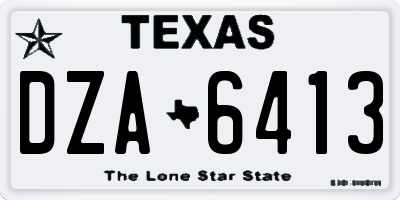 TX license plate DZA6413