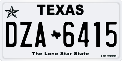 TX license plate DZA6415
