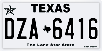 TX license plate DZA6416