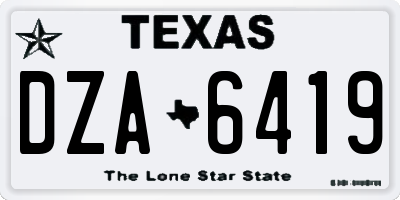 TX license plate DZA6419