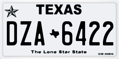 TX license plate DZA6422