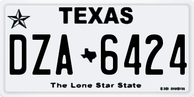 TX license plate DZA6424