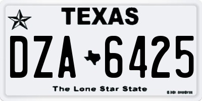 TX license plate DZA6425