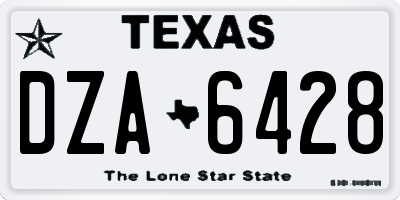 TX license plate DZA6428