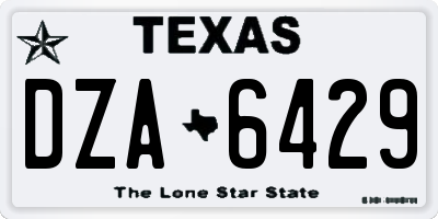 TX license plate DZA6429
