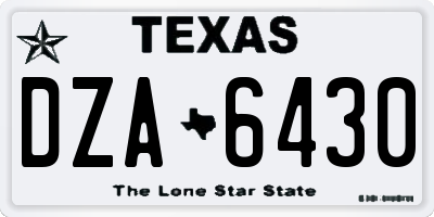 TX license plate DZA6430