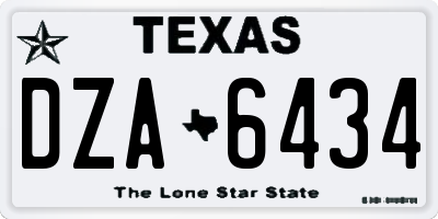 TX license plate DZA6434