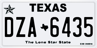 TX license plate DZA6435
