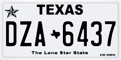 TX license plate DZA6437
