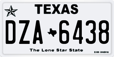 TX license plate DZA6438