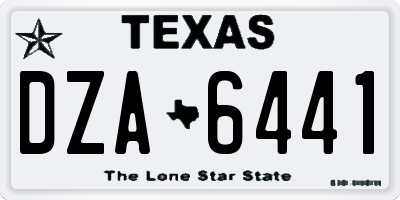 TX license plate DZA6441