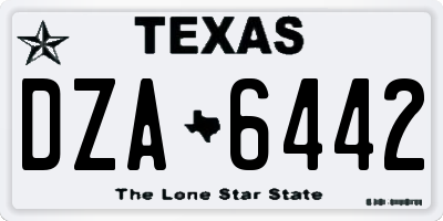 TX license plate DZA6442