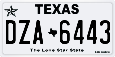 TX license plate DZA6443