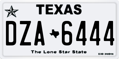 TX license plate DZA6444