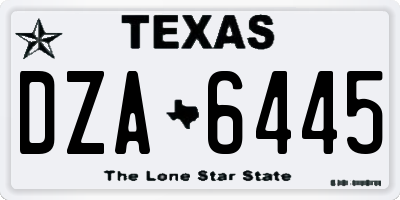 TX license plate DZA6445