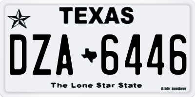 TX license plate DZA6446