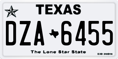 TX license plate DZA6455