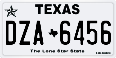 TX license plate DZA6456