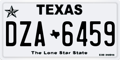 TX license plate DZA6459