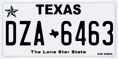 TX license plate DZA6463