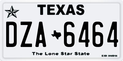 TX license plate DZA6464