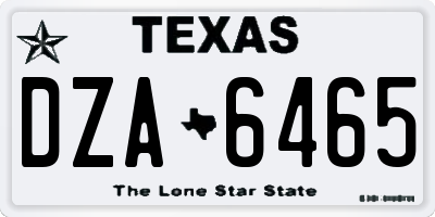 TX license plate DZA6465