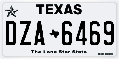 TX license plate DZA6469