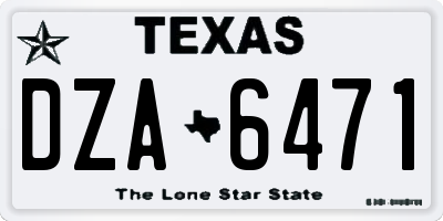 TX license plate DZA6471