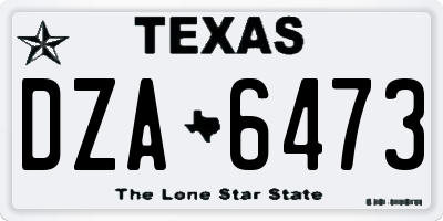 TX license plate DZA6473